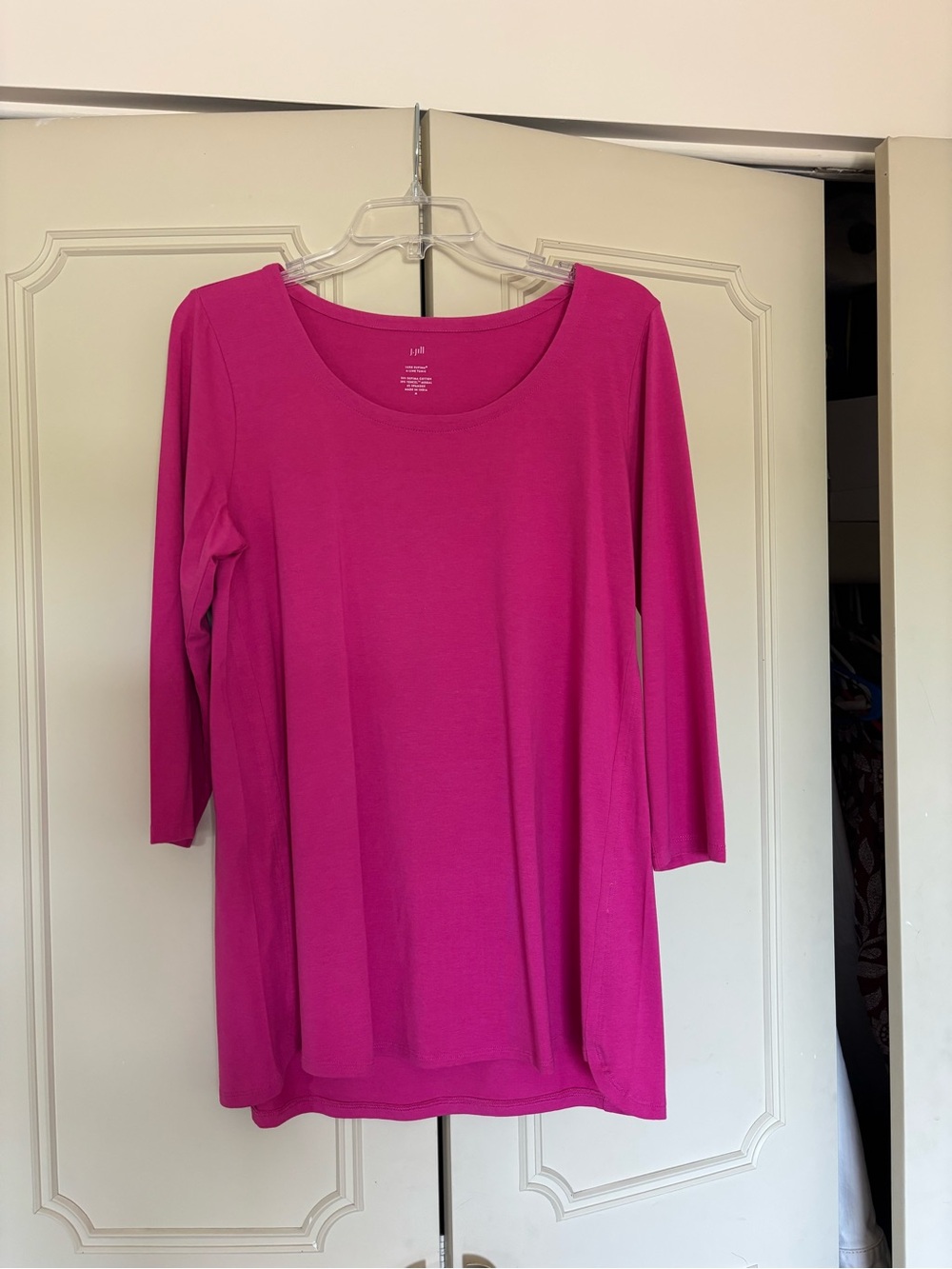 J. Jill Scoop Neck Tunic in Fuchsia Pink